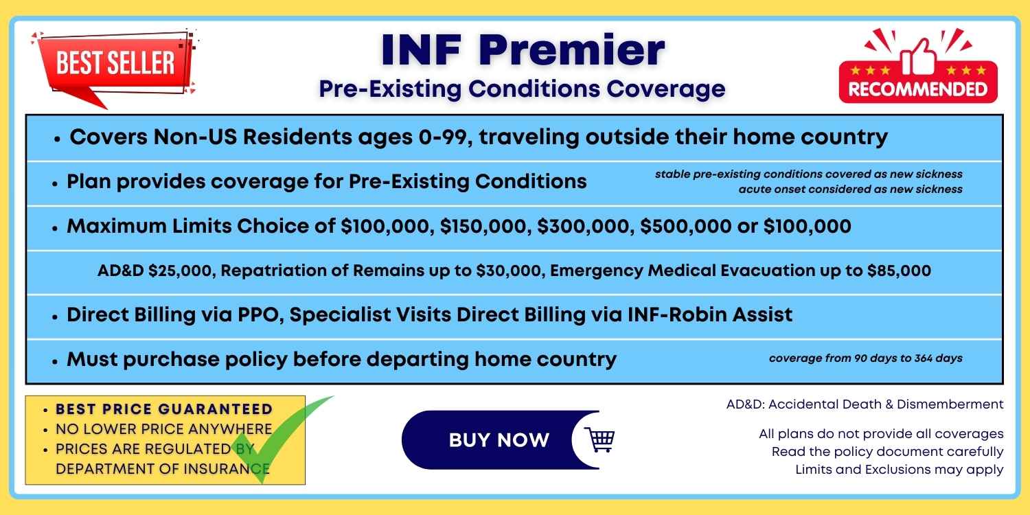 Buy INF Premier Travel Insurance for Pre-Existing Conditions