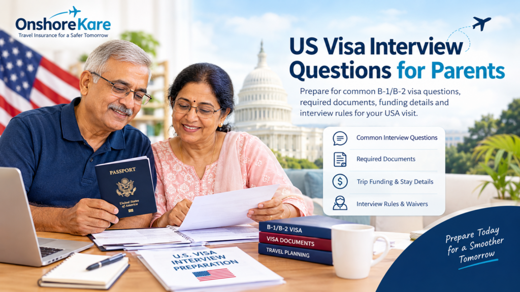 Indian parents preparing for a US B-1/B-2 visa interview